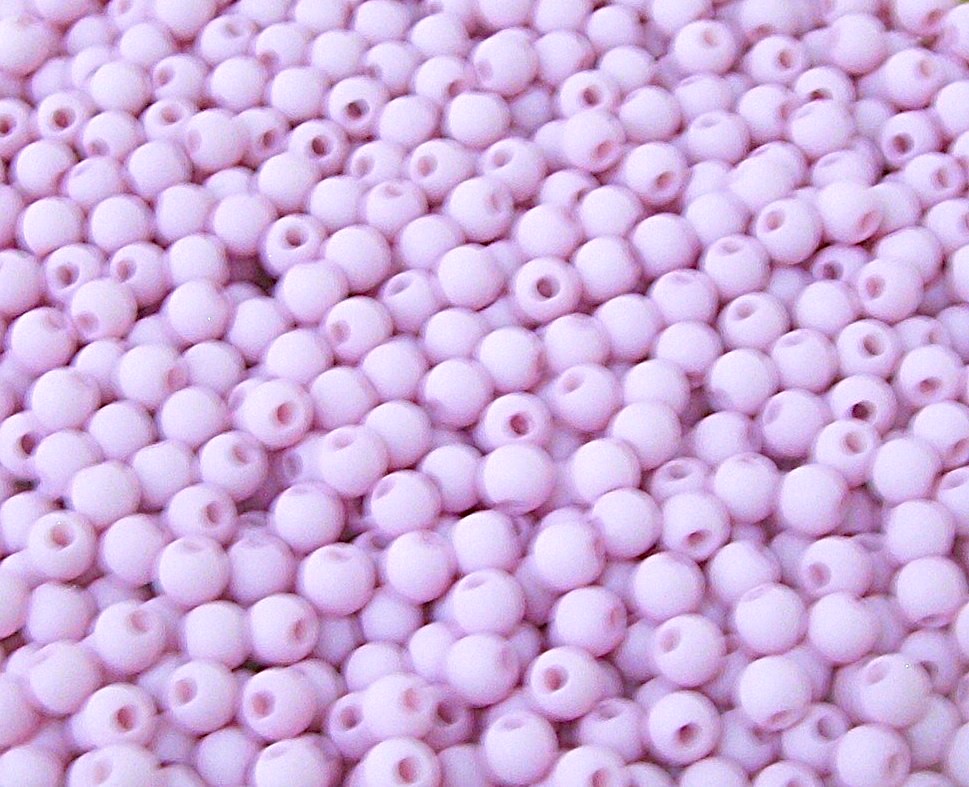 Confezione da 150 pezzi di Palline lisce opache in resina, da 4 mm., colore Rosa Glicine