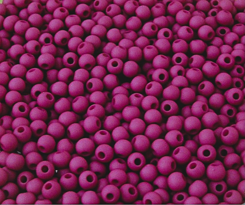 Confezione da 150 pezzi di Palline lisce opache in resina, da 4 mm., colore Fucsia