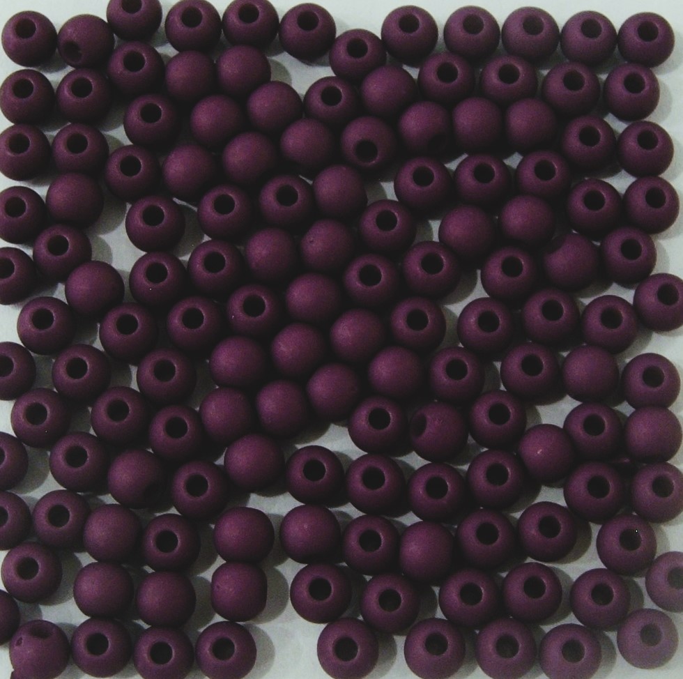 Confezione da 150 pezzi di Palline lisce opache in resina, da 4 mm., colore Melanzana