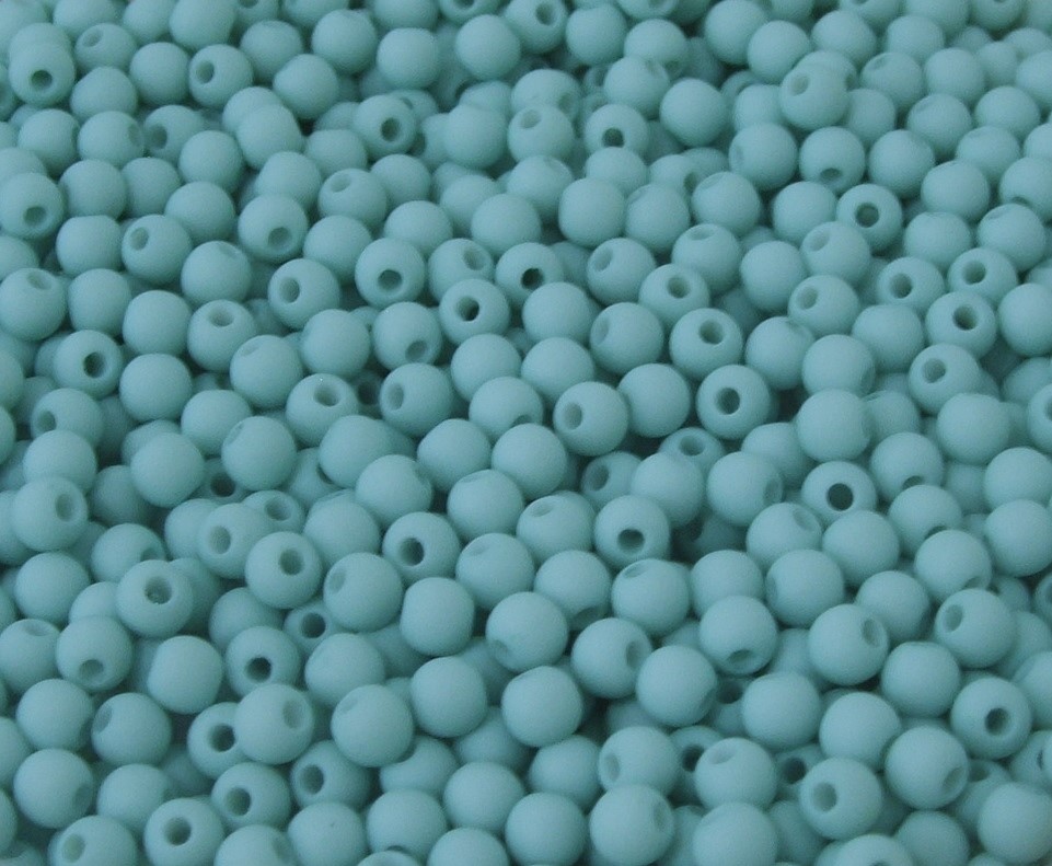 Confezione da 150 pezzi di Palline lisce opache in resina, da 4 mm., colore Azzurro Acqua