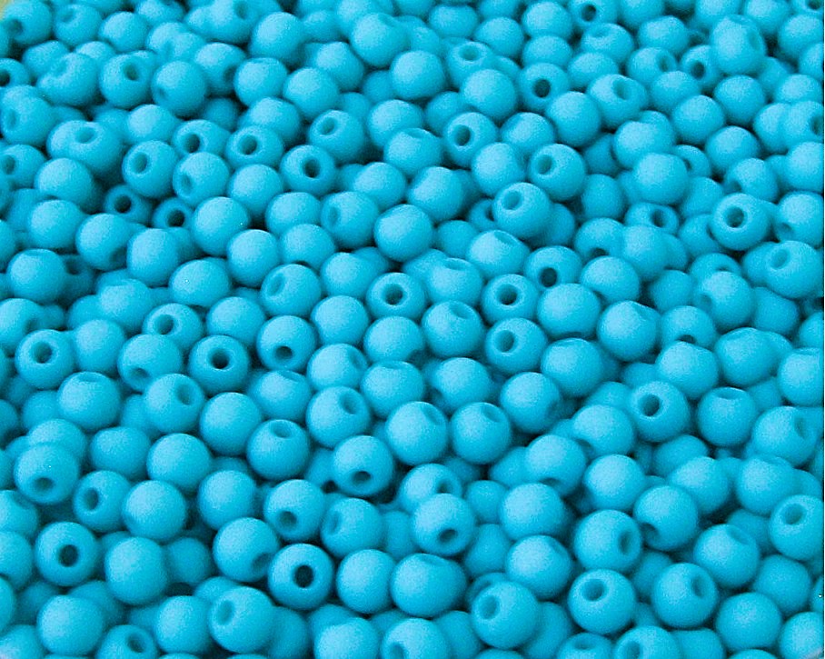 Confezione da 150 pezzi di Palline lisce opache in resina, da 4 mm., colore Turchese Scuro