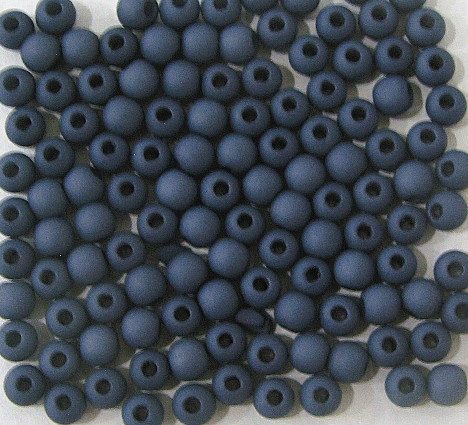 Confezione da 150 pezzi di Palline lisce opache in resina, da 4 mm., colore Blu Montana