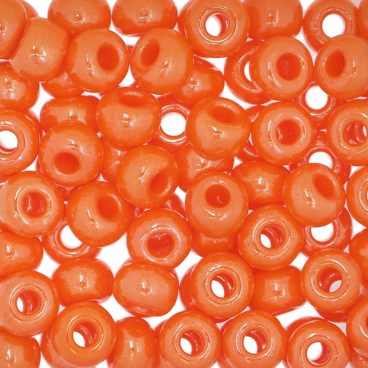 Conteria in vetro, dimensione 4,5x3mm., colore Arancione Fluo Perlato