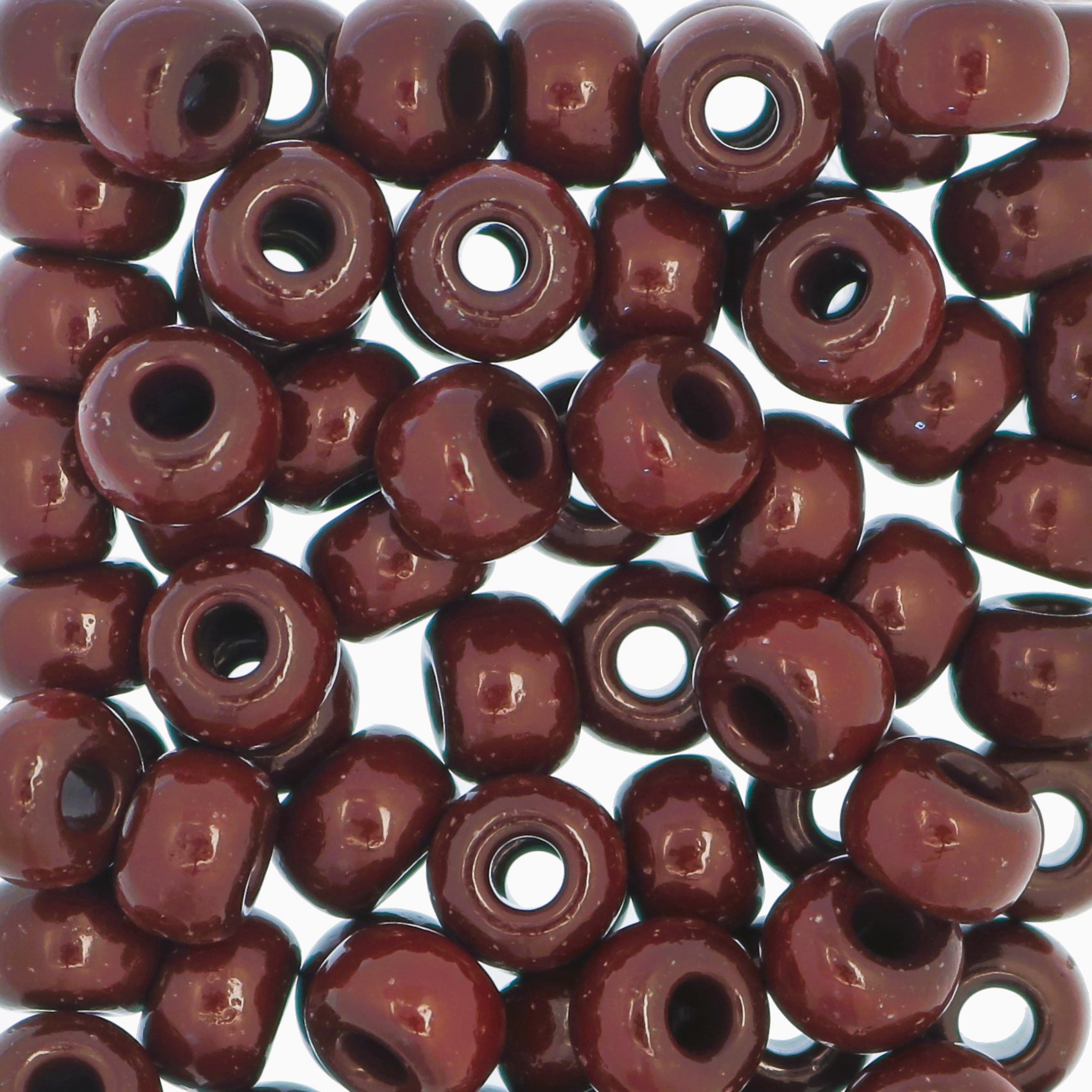 Conteria gigante in vetro, 8x5 mm., colore Mattone opaco