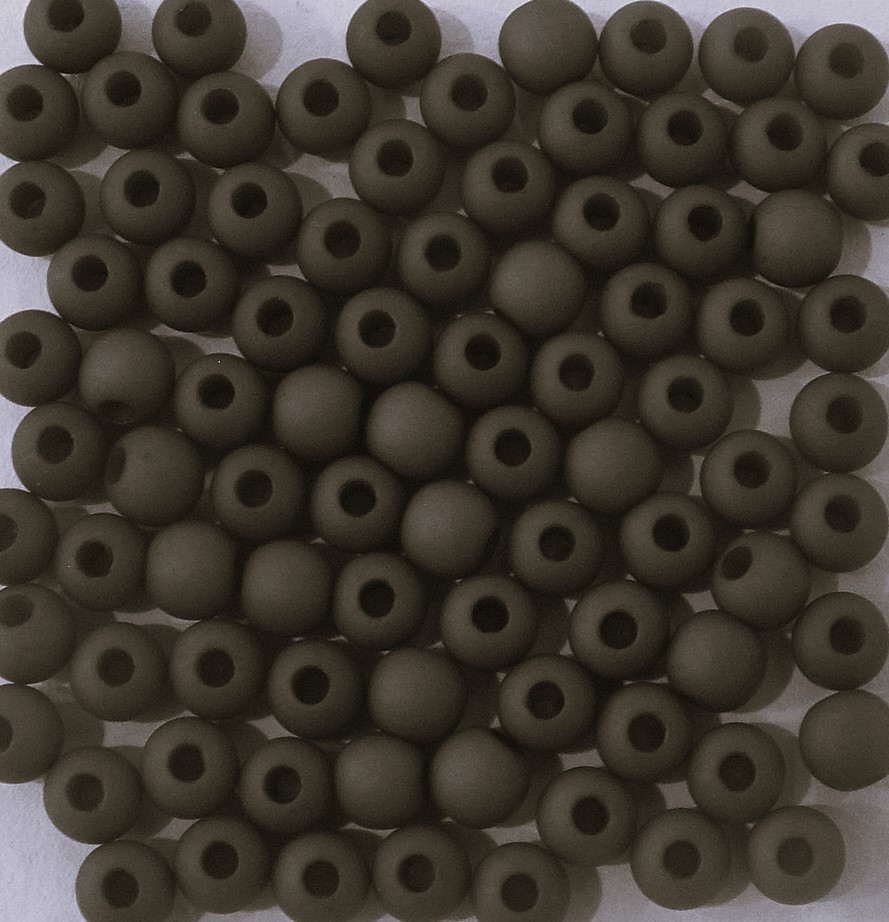 Confezione da 150 pezzi di Palline lisce opache in resina, da 4 mm., colore Tortora scuro