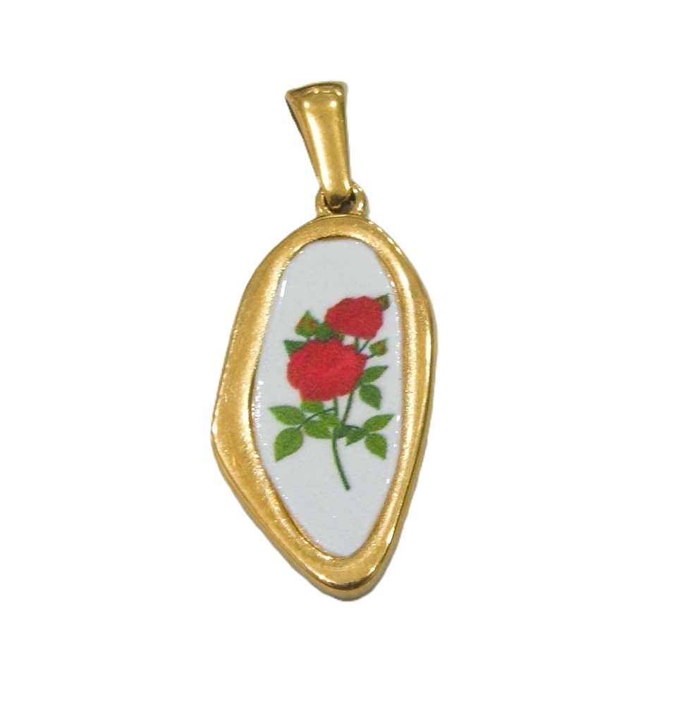 Ciondolo in acciaio oro, 27x13 mm
