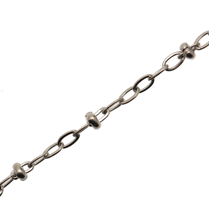Catena composta, in acciaio, ovale con rondelline 2mm