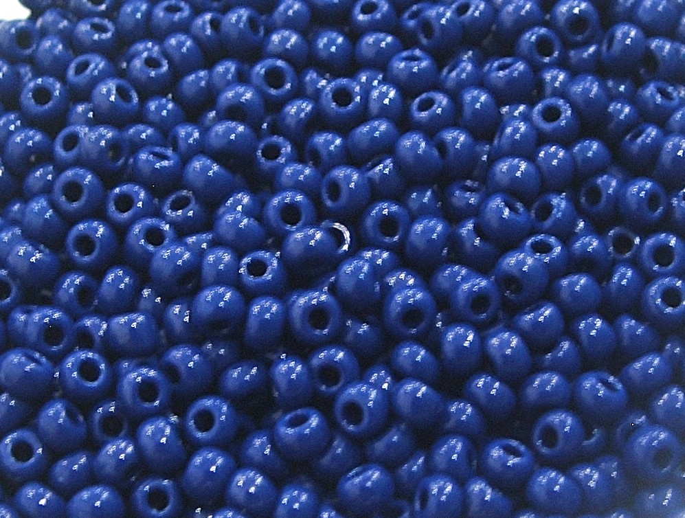 Conteria in vetro, 3x2 mm., colore Blu Scuro opaco
