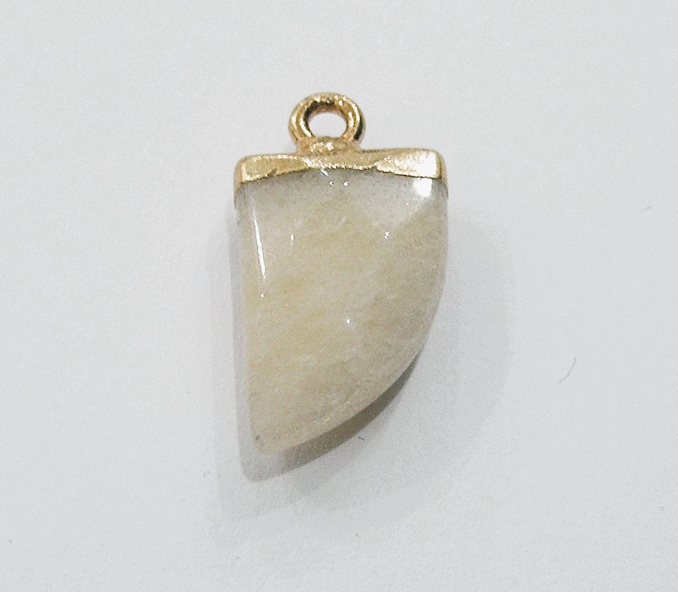 Ciondolo a forma di Dente in pietra Naturale 11x21 mm, Pietra di Luna
