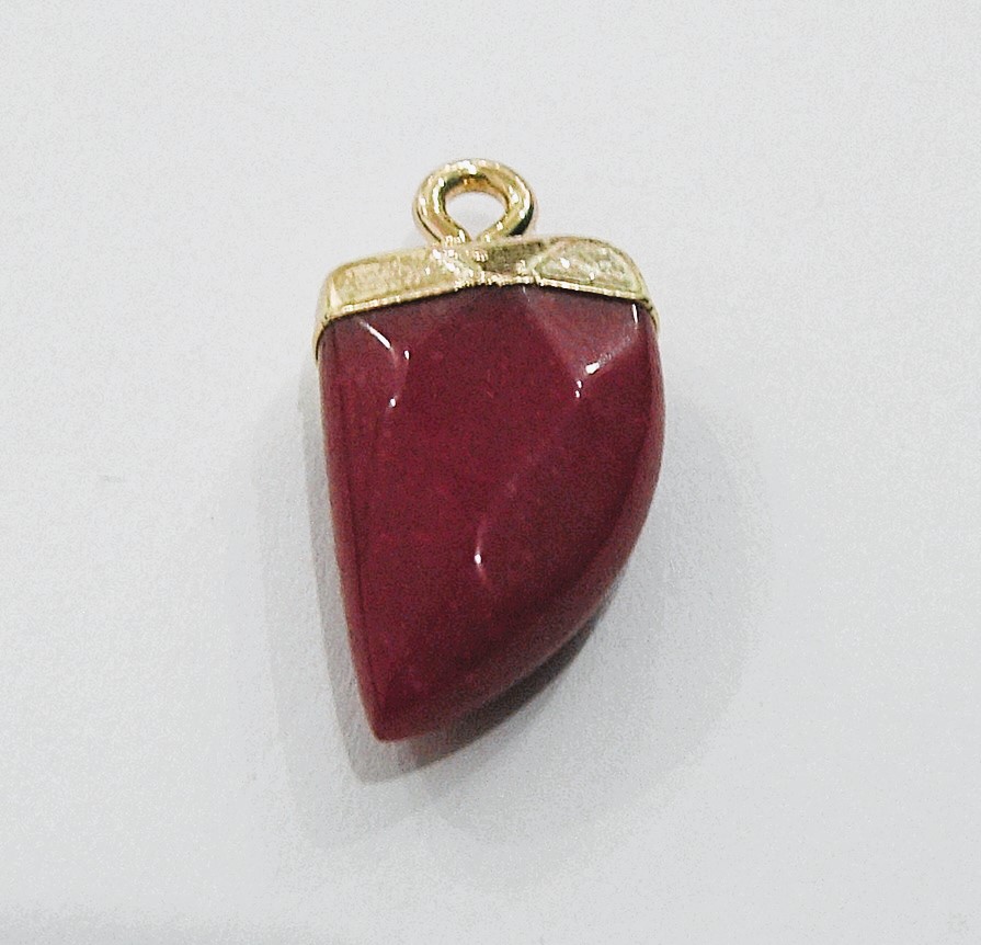 Ciondolo a forma di Dente in pietra Naturale 11x21 mm, Rodonite
