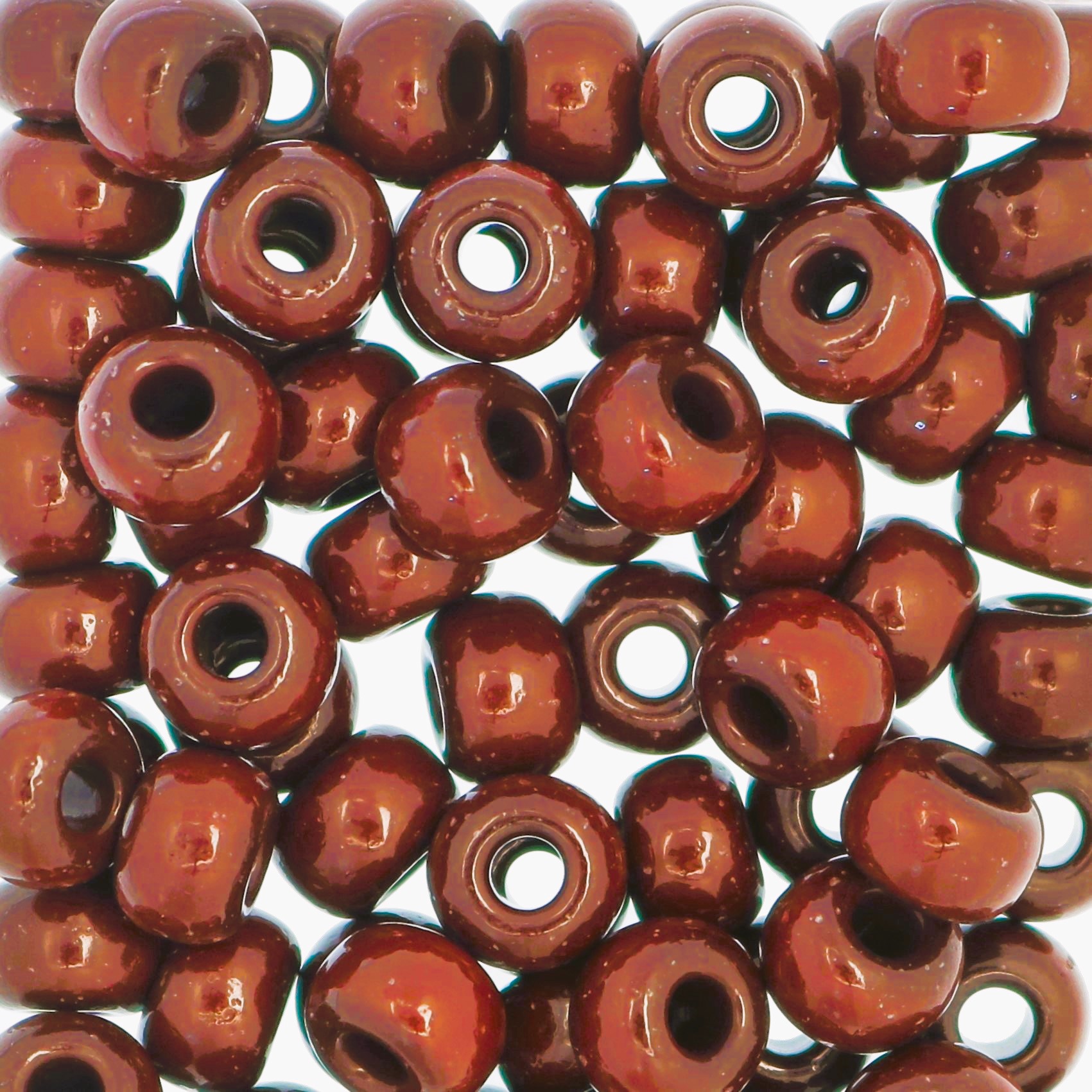 Conteria gigante in vetro, 8x5 mm., colore Mattone opaco