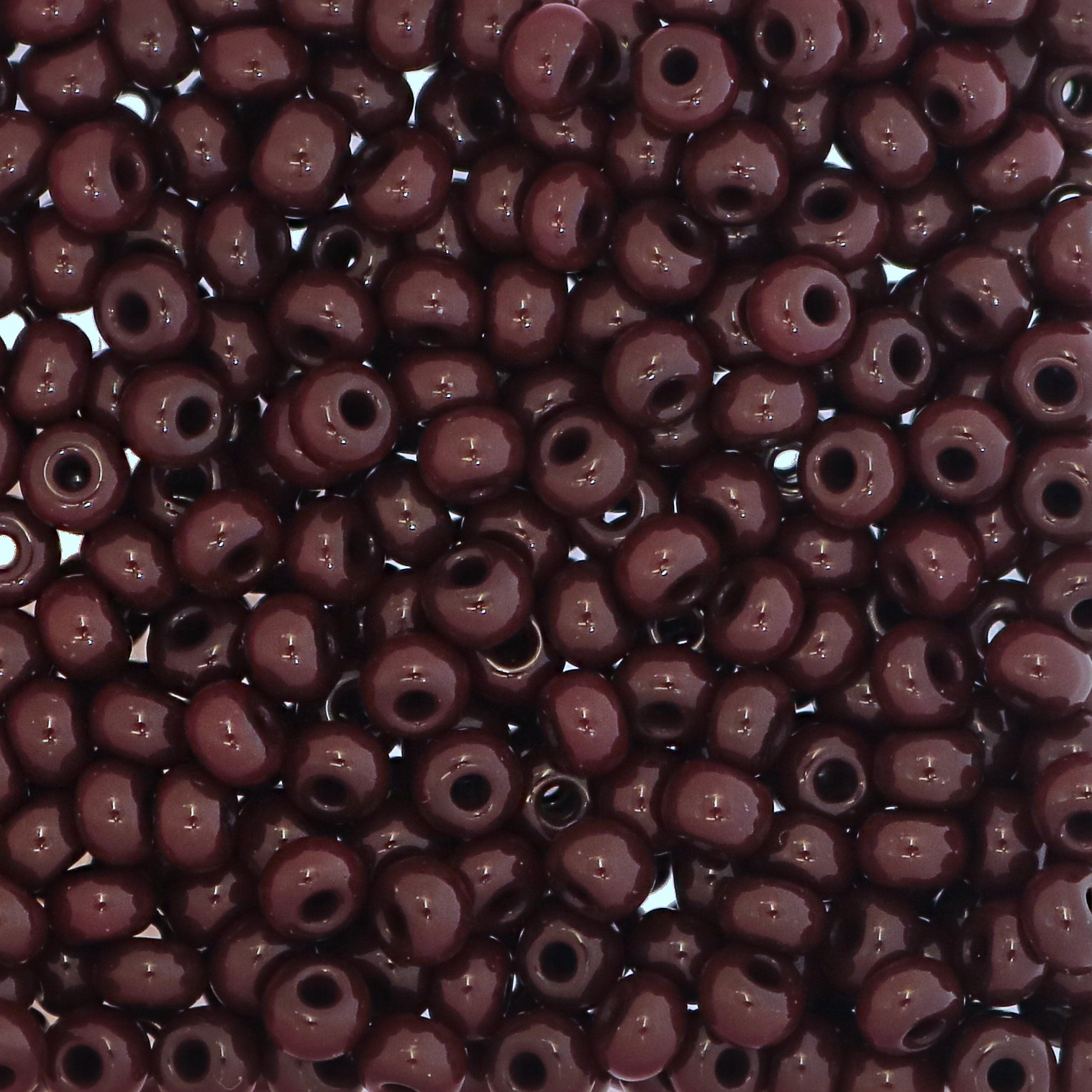 Conteria in vetro, dimensione 4,5x3mm., colore Marrone Scuro opaco