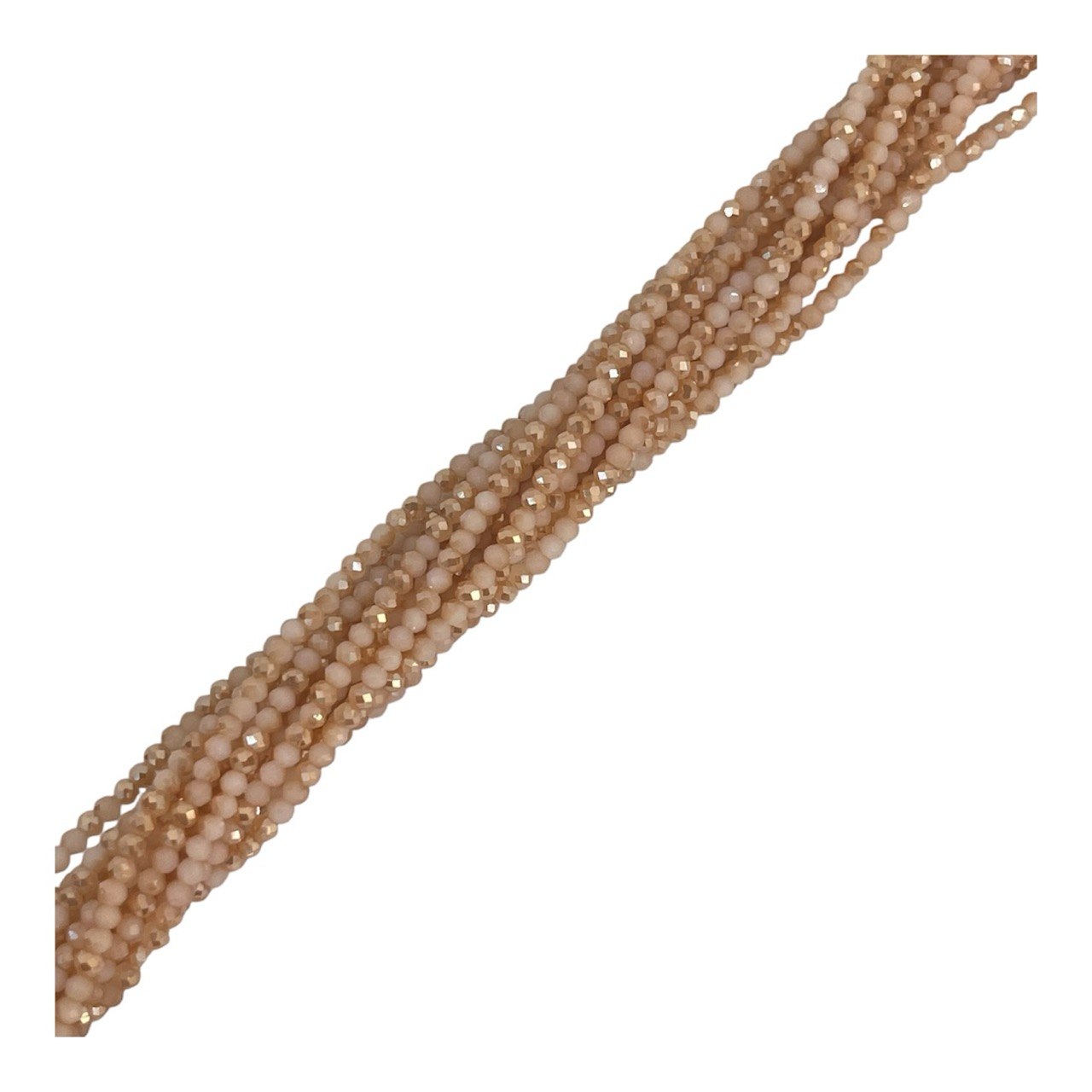 Filo di Cipollotti in Cristallo, 3x2mm., colore BEIGE SFUMATO LISTRATO