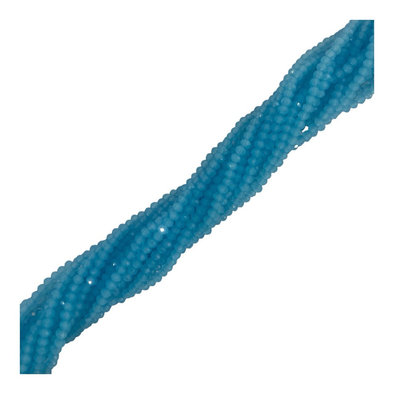 Filo di Cipollotti in Cristallo, 3x2mm., colore ACQUAMARINA MEDIA OPALE LUCIDO
