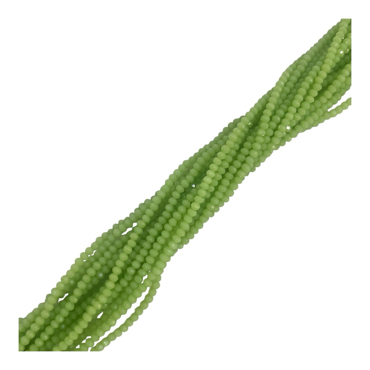 Filo di Cipollotti in Cristallo, 3x2mm., colore VERDE MELA PIENO LUCIDO