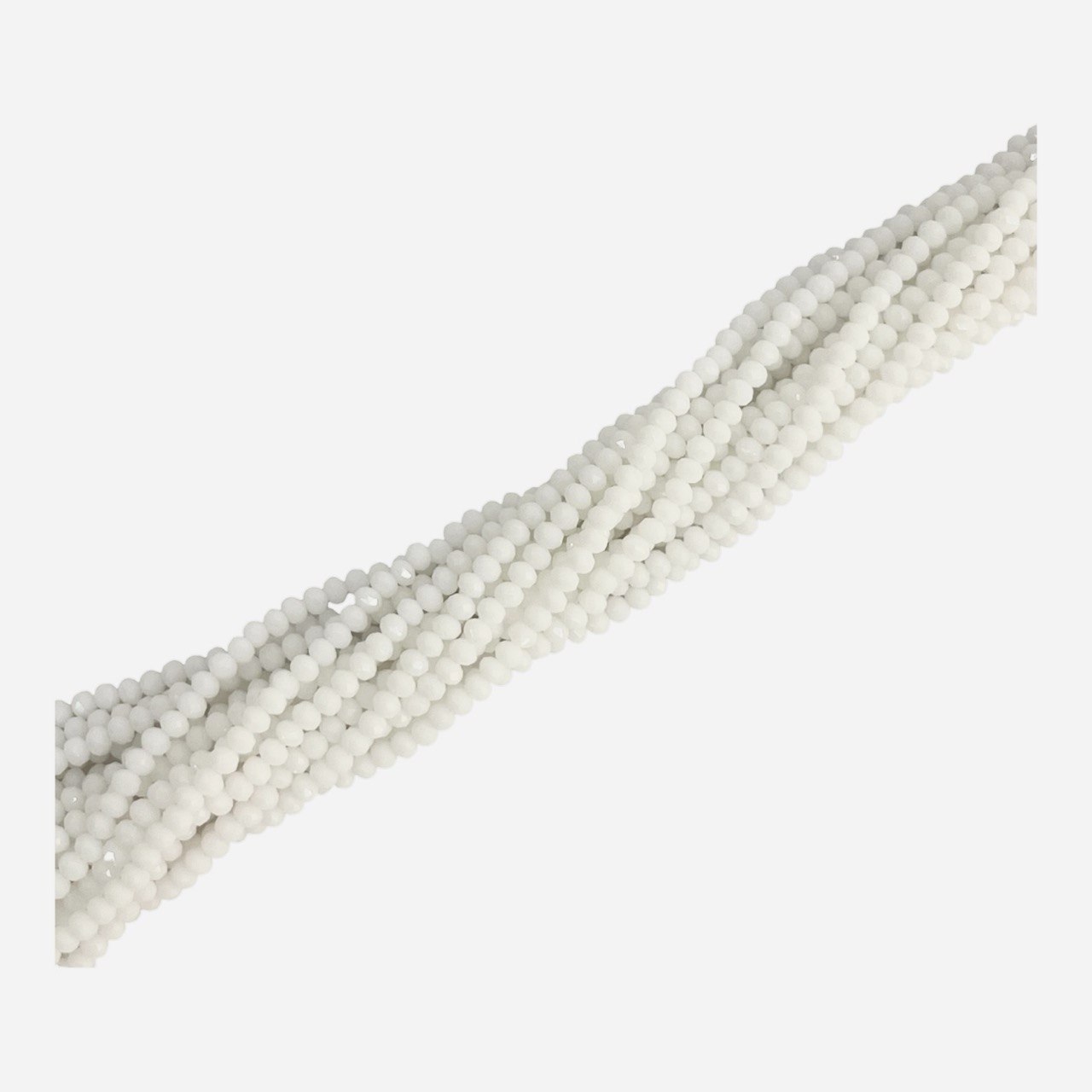 Filo di Cipollotti in Cristallo, 3x2mm., colore BIANCO GESSO  PIENO LUCIDO