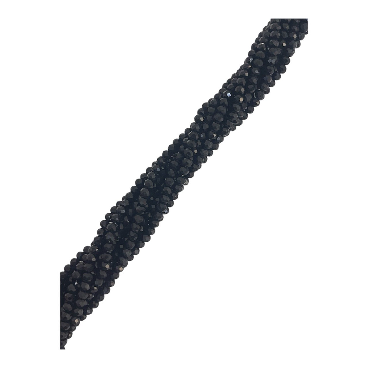 Filo di Cipollotti in Cristallo, 4x3 mm., colore NERO