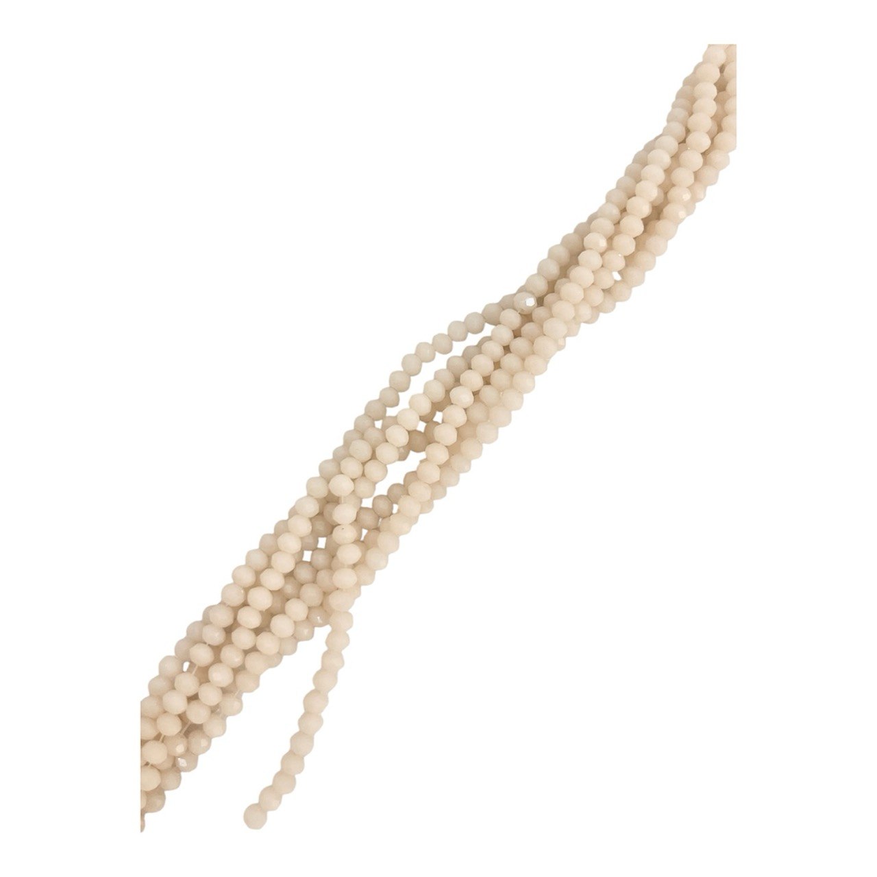 Filo di Cipollotti in Cristallo, 4x3 mm., colore BEIGE SABBIATO CHIARISSIMO PIENO LUCIDO