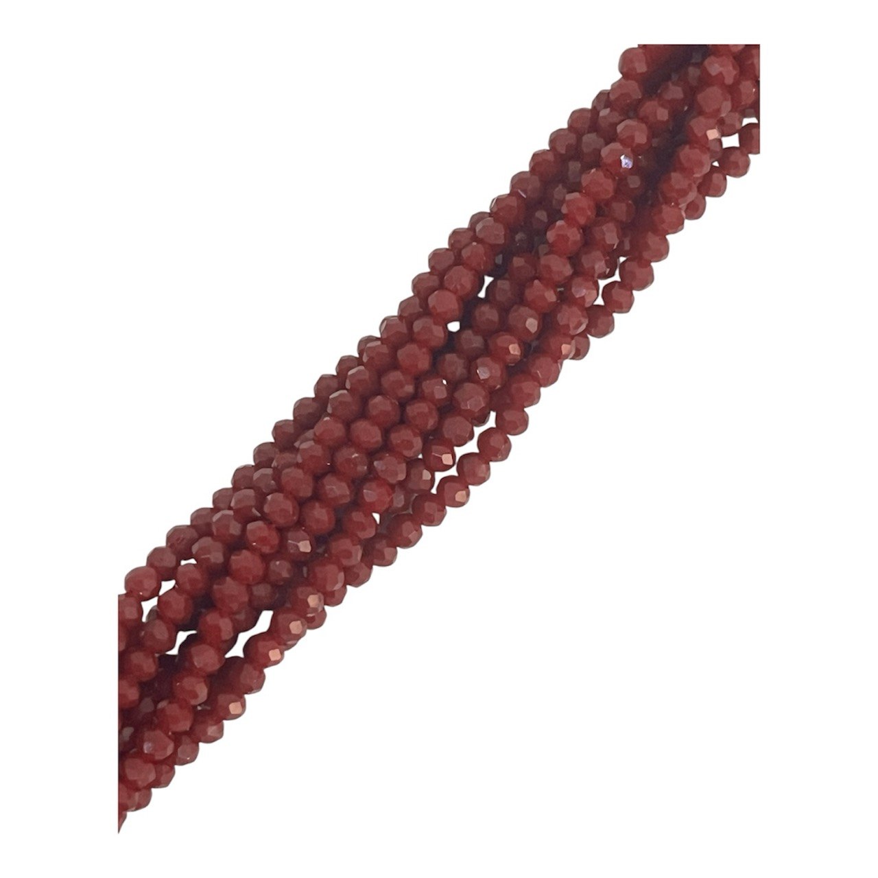 Filo di Cipollotti in Cristallo, 4x3 mm., colore BORDEAUX PIENO LUCIDO