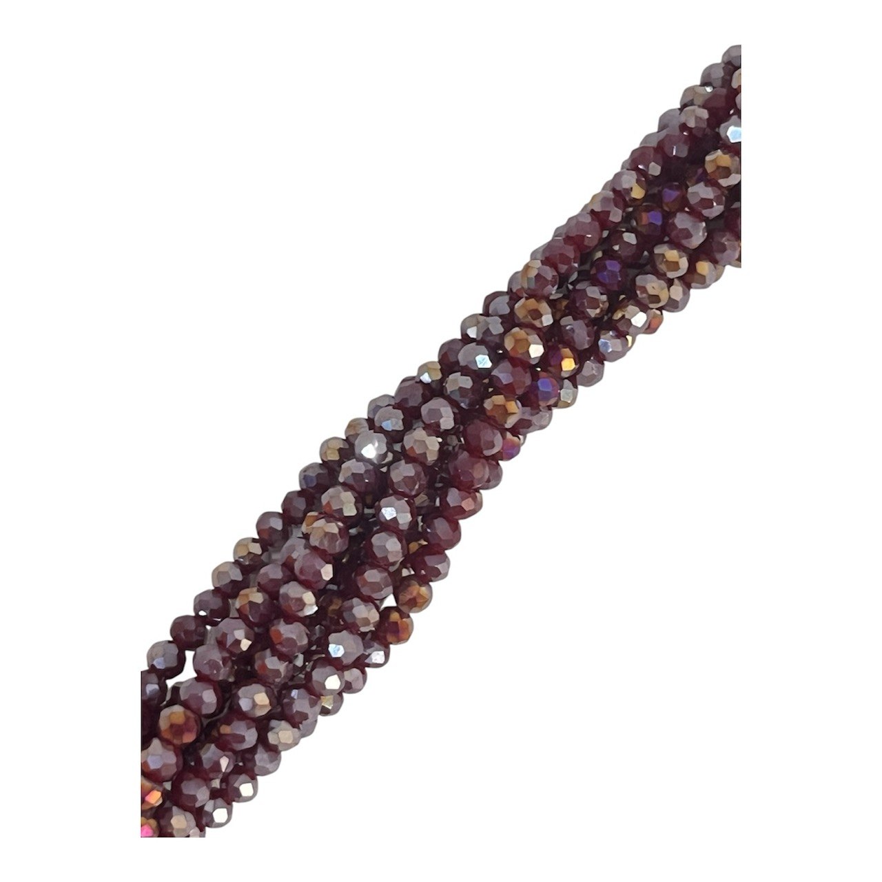 Filo di Cipollotti in Cristallo, 4x3 mm., colore RUBINO SFUMATO LISTRATO