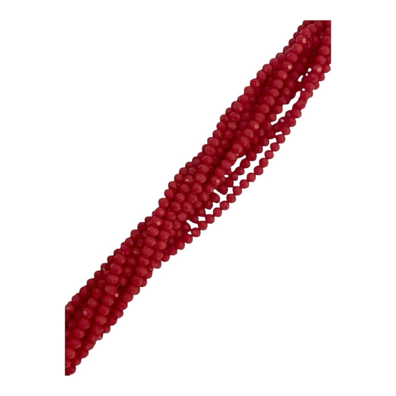 Filo di Cipollotti in Cristallo, 4x3 mm., colore ROSSO CORALLO PIENO LUCIDO