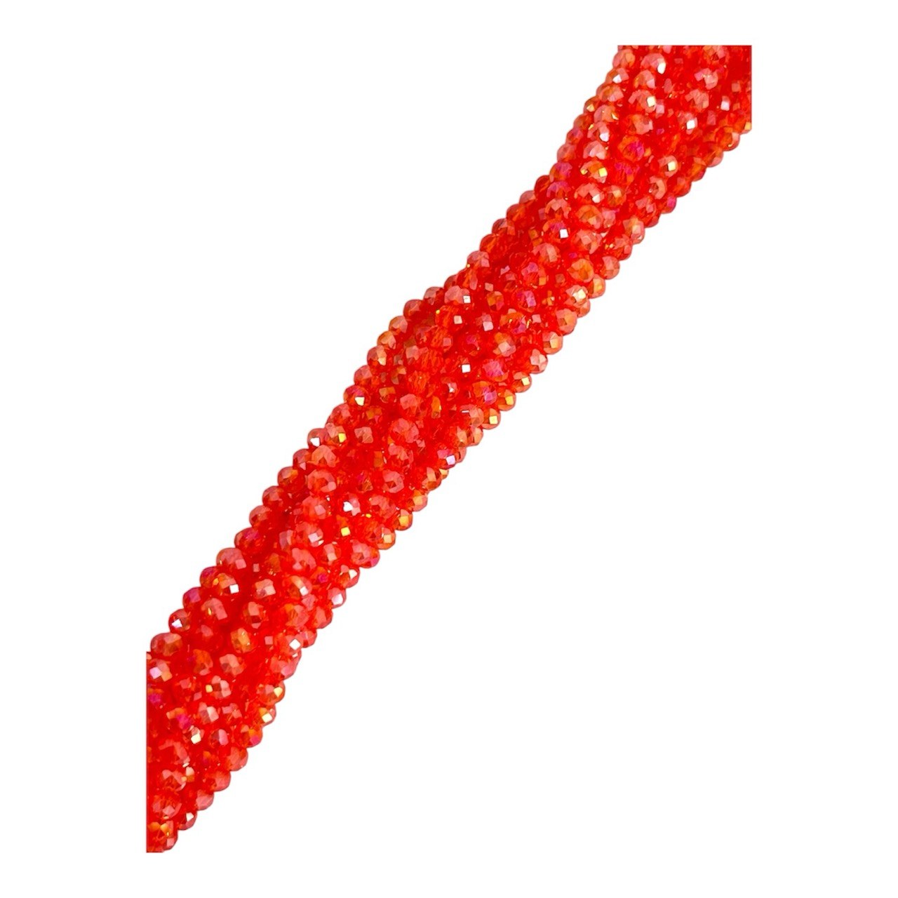 Filo di Cipollotti in Cristallo, 4x3 mm., colore ARANCIO TRASPARENTE LISTRATO