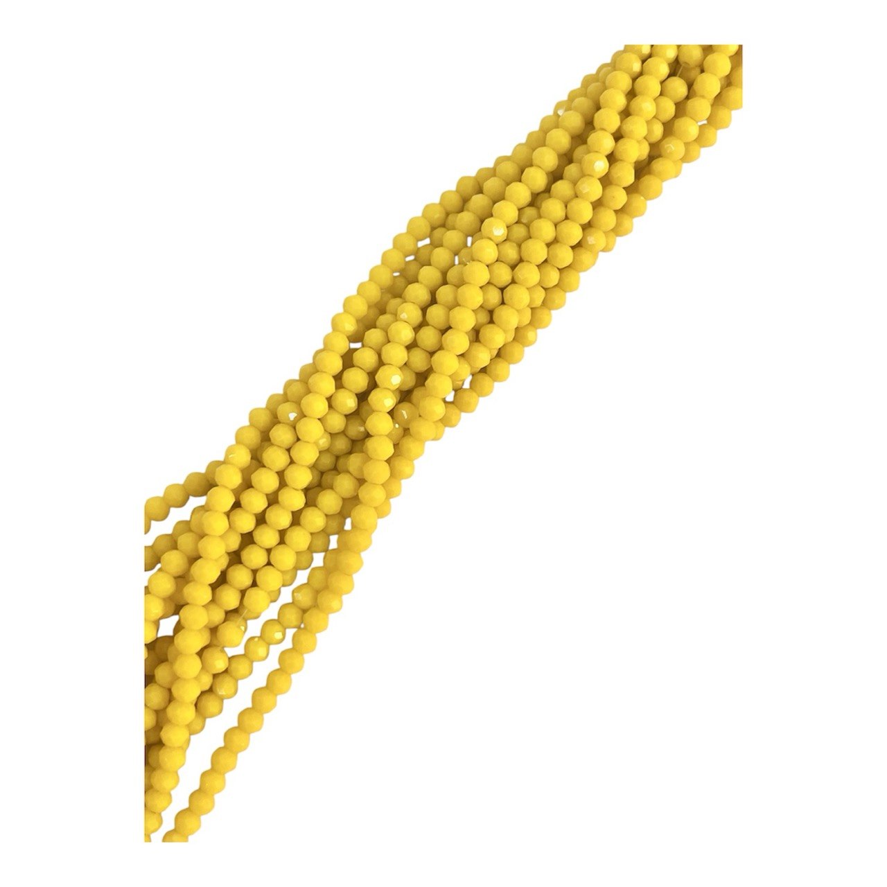 Filo di Cipollotti in Cristallo, 4x3 mm., colore GIALLO PIENO LUCIDO