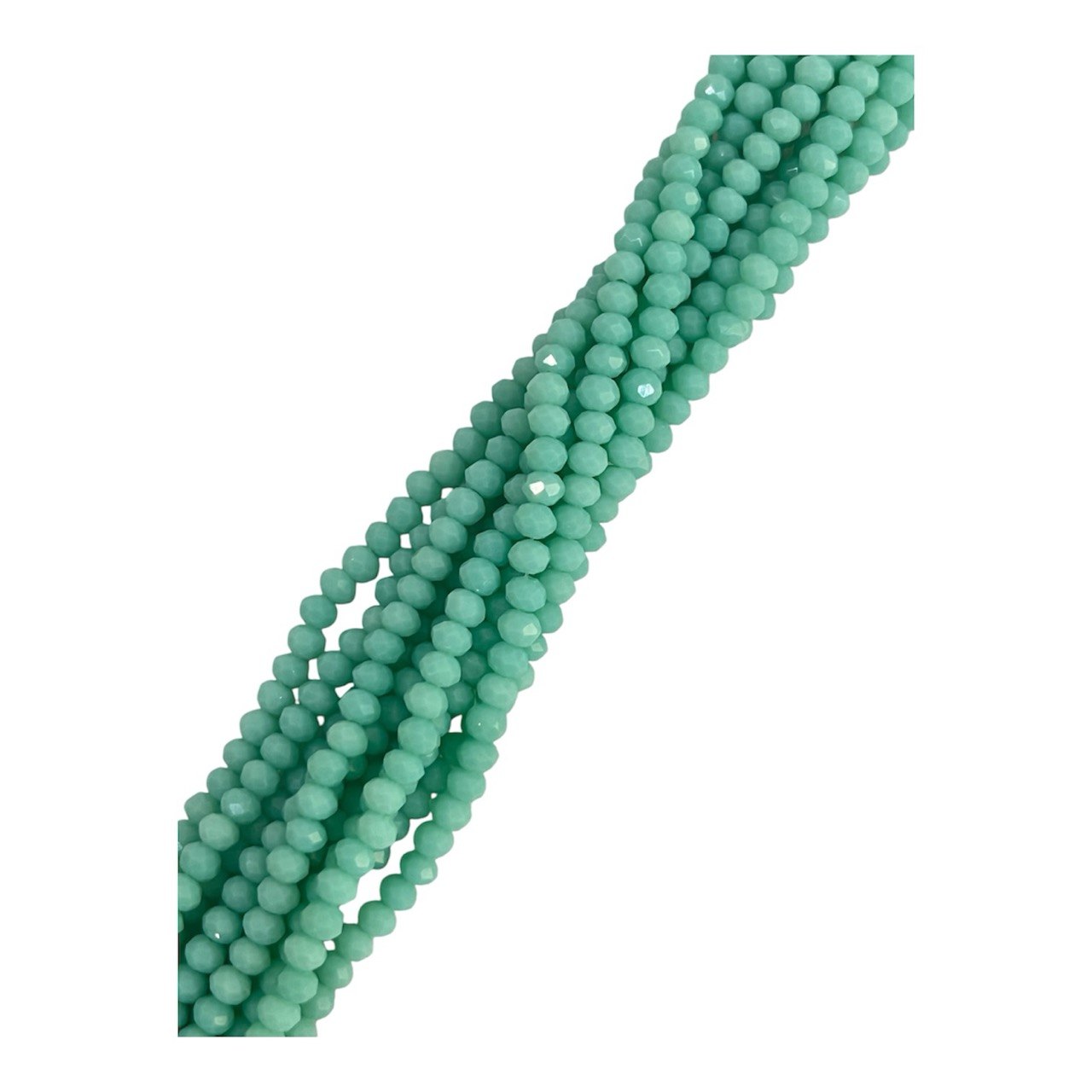 Filo di Cipollotti in Cristallo, 4x3 mm., colore VERDE ACQUA PIENO LUCIDO