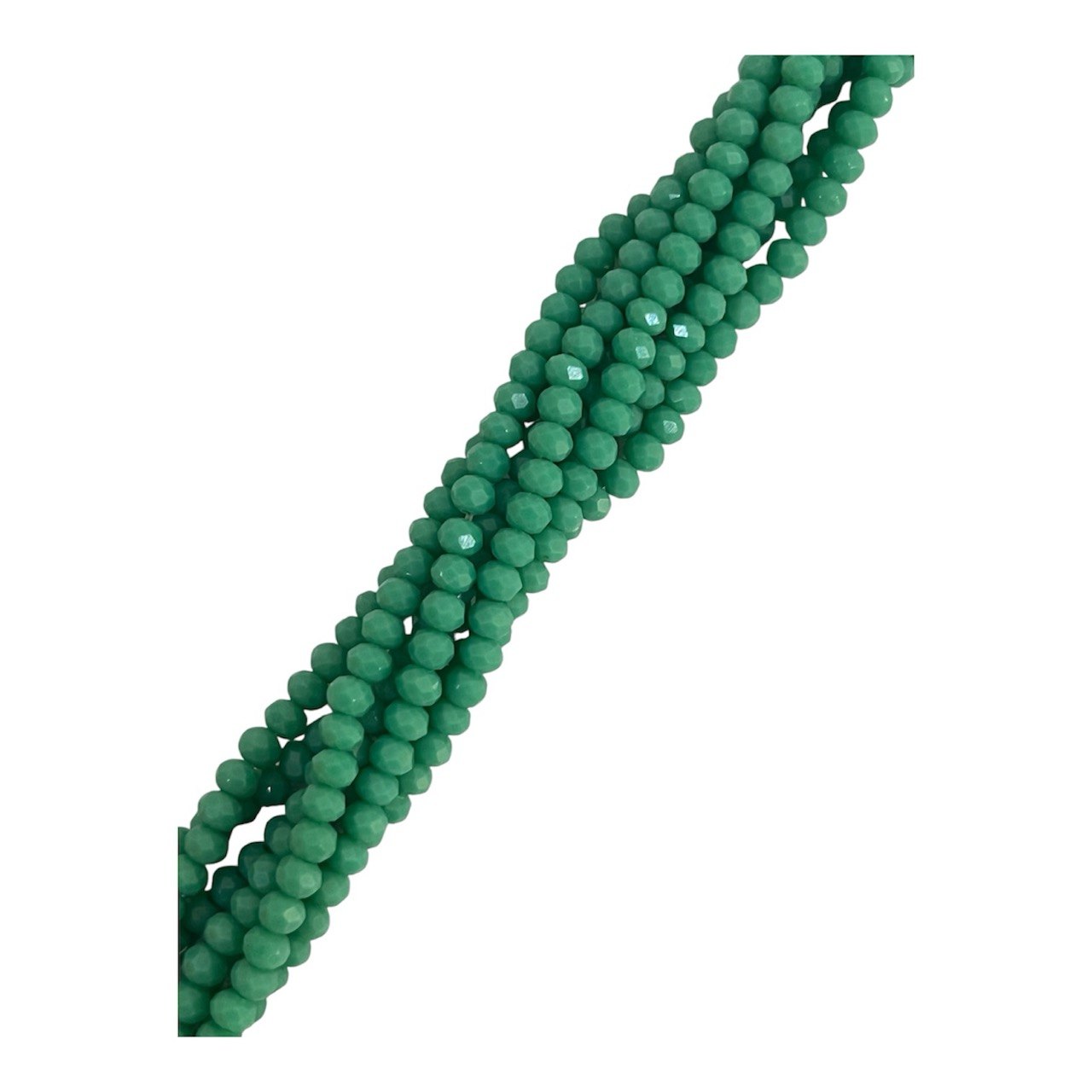 Filo di Cipollotti in Cristallo, 4x3 mm., colore TURCHESE MENTA PIENO LUCIDO