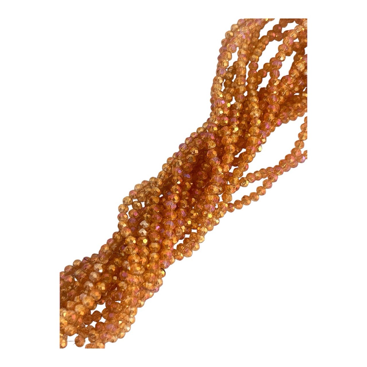 Filo di Cipollotti in Cristallo, 4x3 mm., colore TOPAZIO TRASPARENTE A.B.