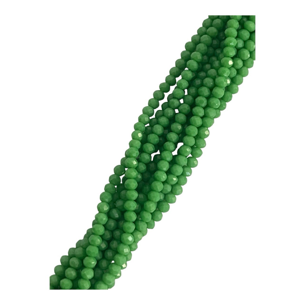 Filo di Cipollotti in Cristallo, 4x3 mm., colore VERDE PRATO PIENO LUCIDO