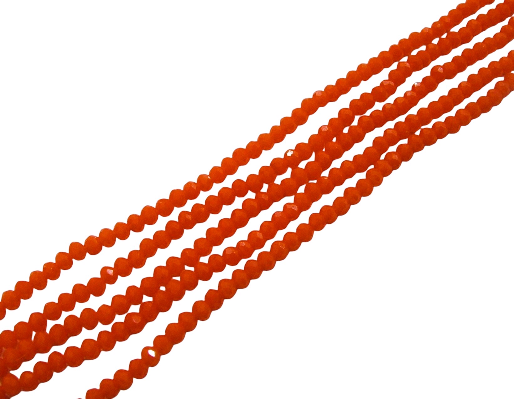 Filo di Cipollotti in Cristallo, 3x2 mm., colore ARANCIONE SCURO PIENO LUCIDO
