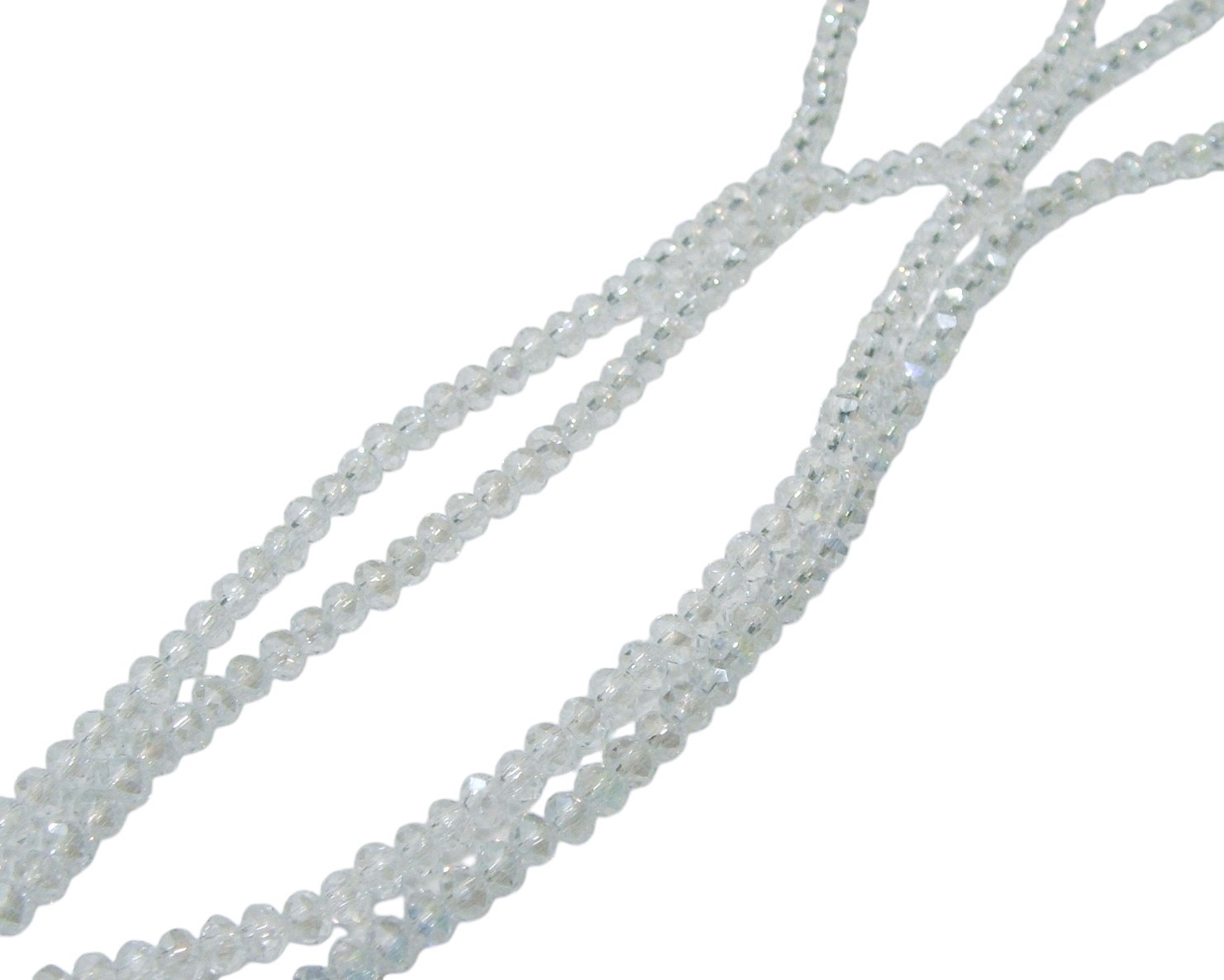 Filo di Cipollotti in Cristallo, 3x2 mm., colore CRYSTAL TRASPARENTE LISTRATO
