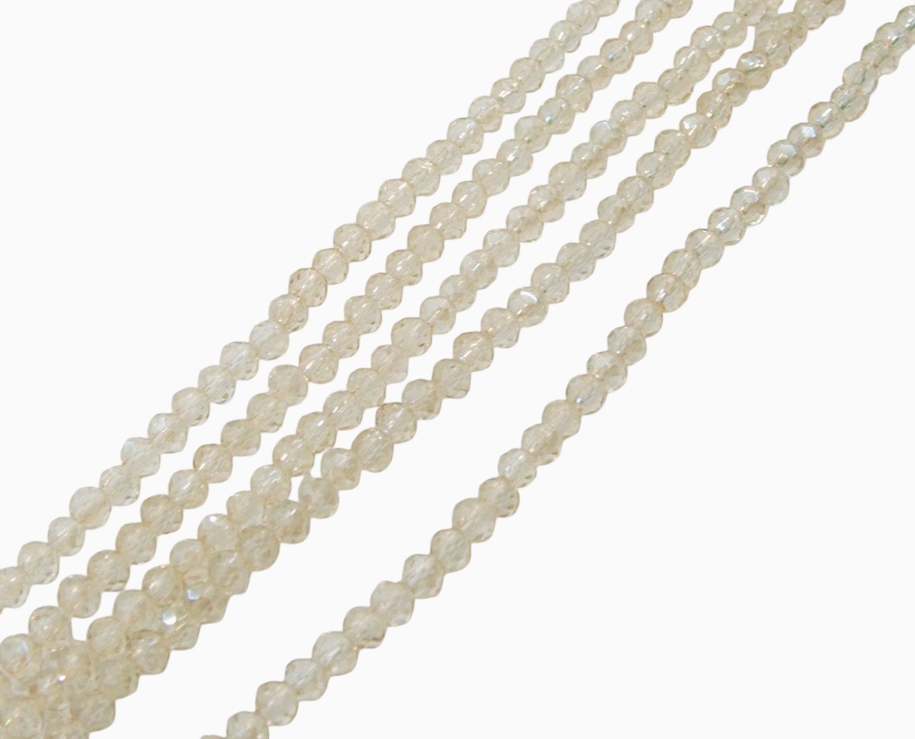 Filo di Cipollotti in Cristallo, 3x2mm., colore SABBIA TRASPARENTE LISTRATO