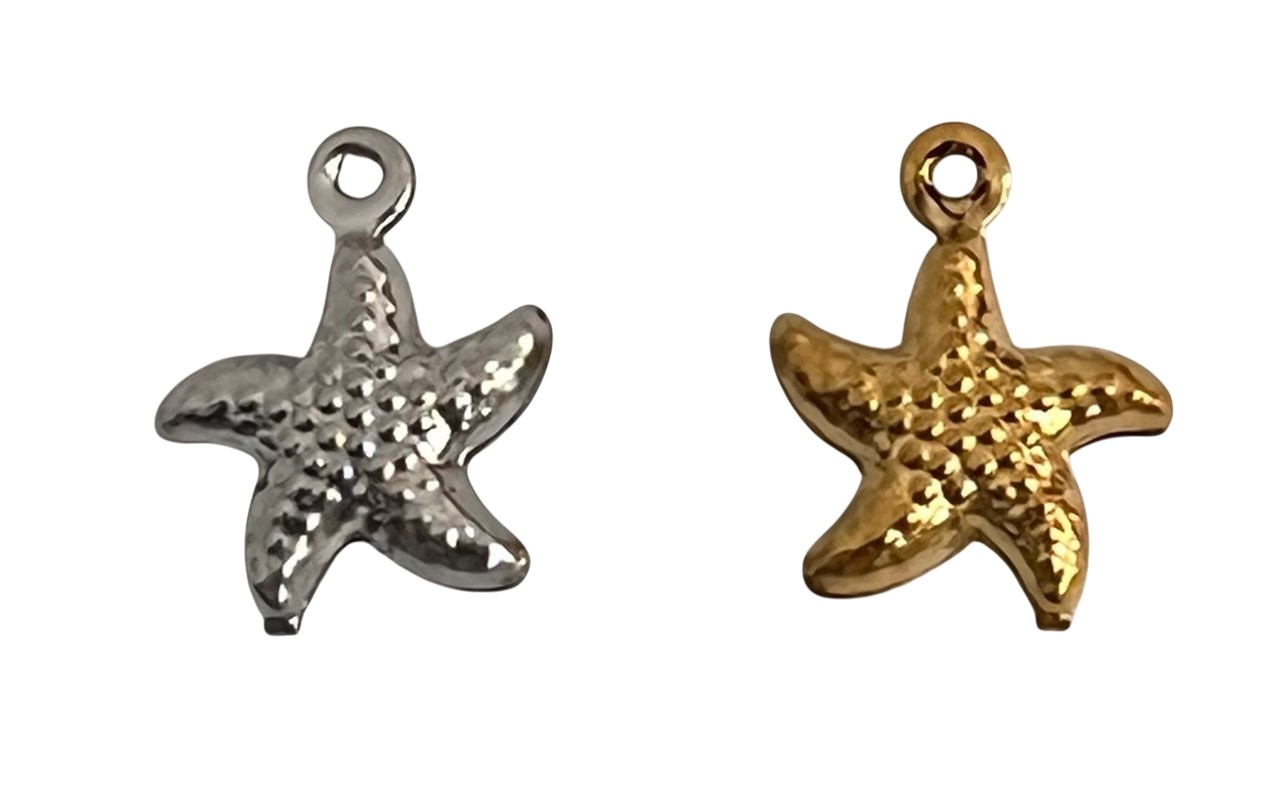 Ciondolo in Acciaio, a forma di Stella Marina 12x14 mm.