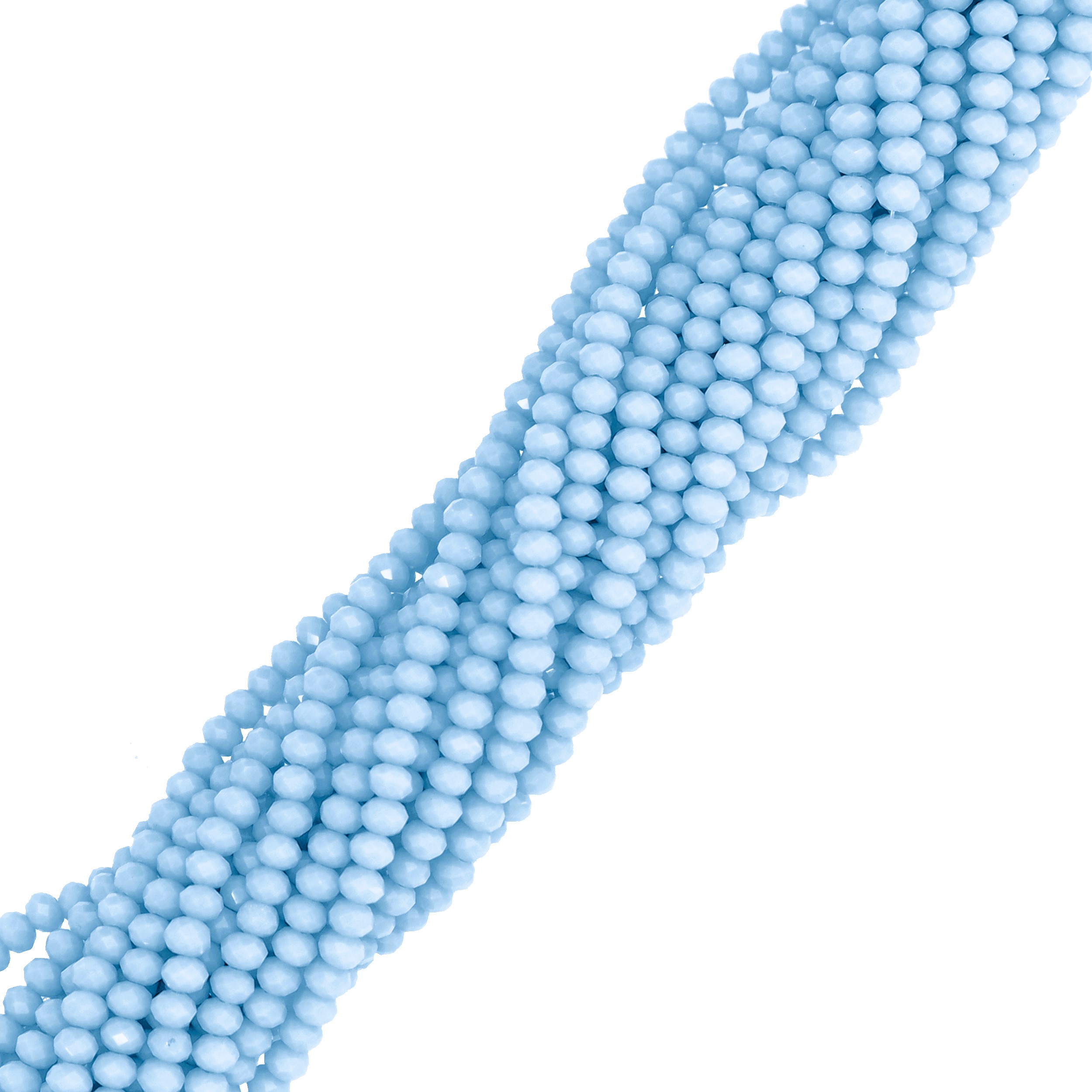 Filo di Rondelle, in Cristallo, 4x3 mm., colore AZZURRO CHIARO PIENO LUCIDO