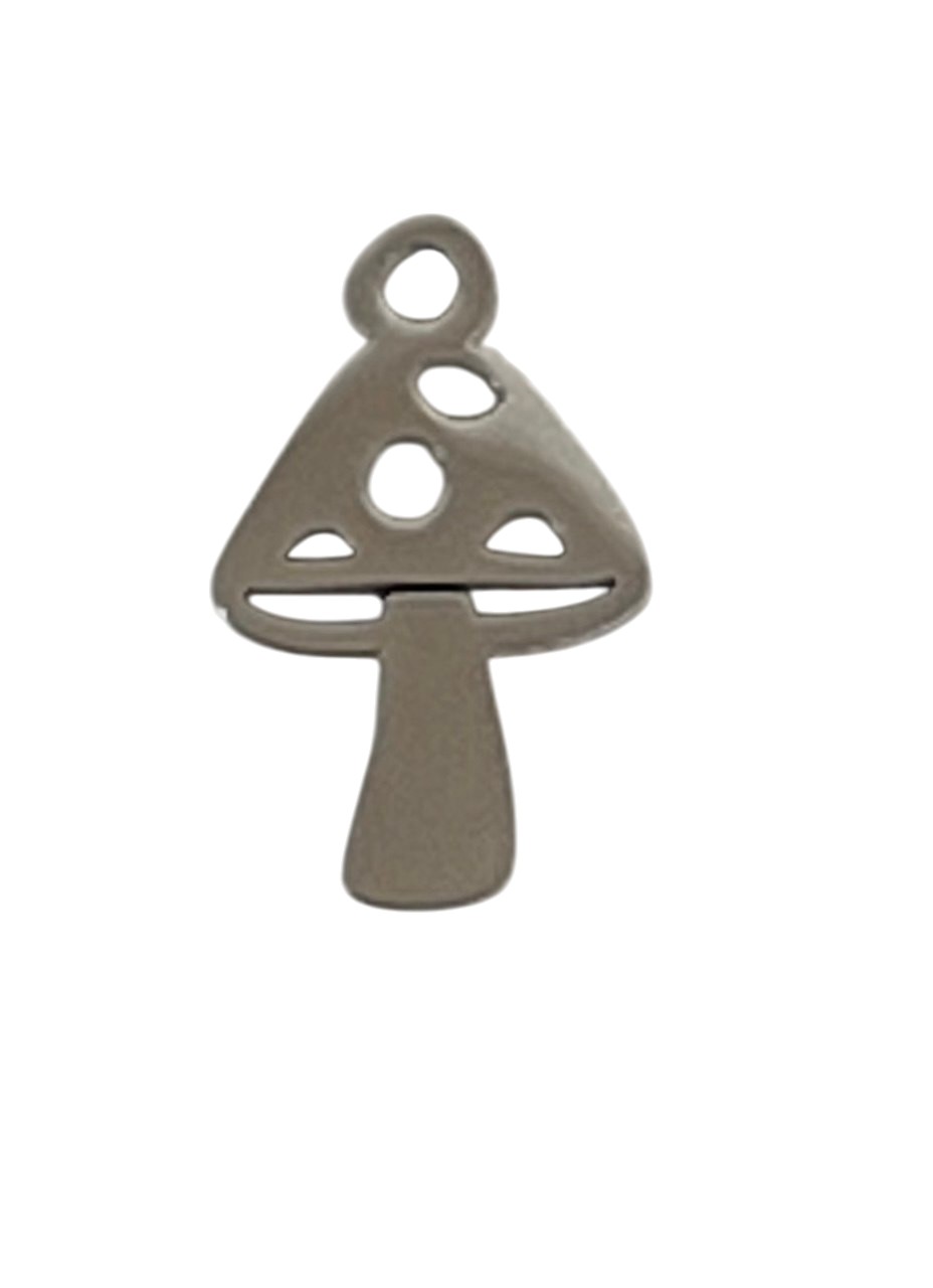 Ciondolo a forma di Fungo, 7x12 mm., in Acciaio