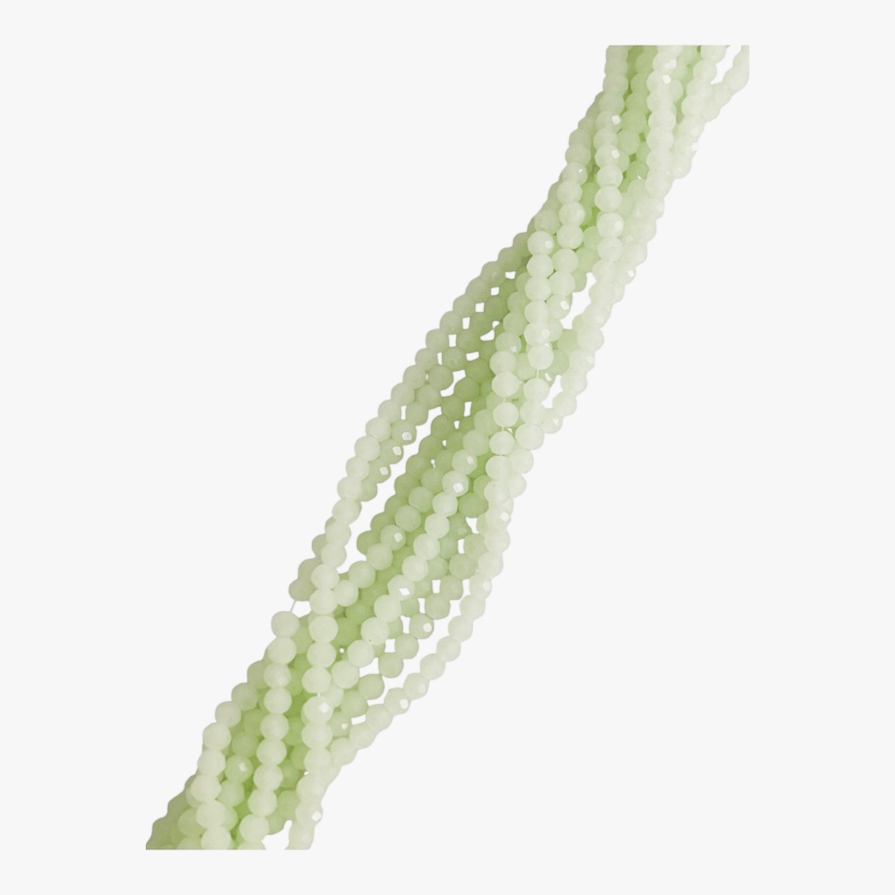 Filo di Cipollotti in Cristallo, 4x3 mm., colore VERDE CHIARISSIMO PIENO LUCIDO
