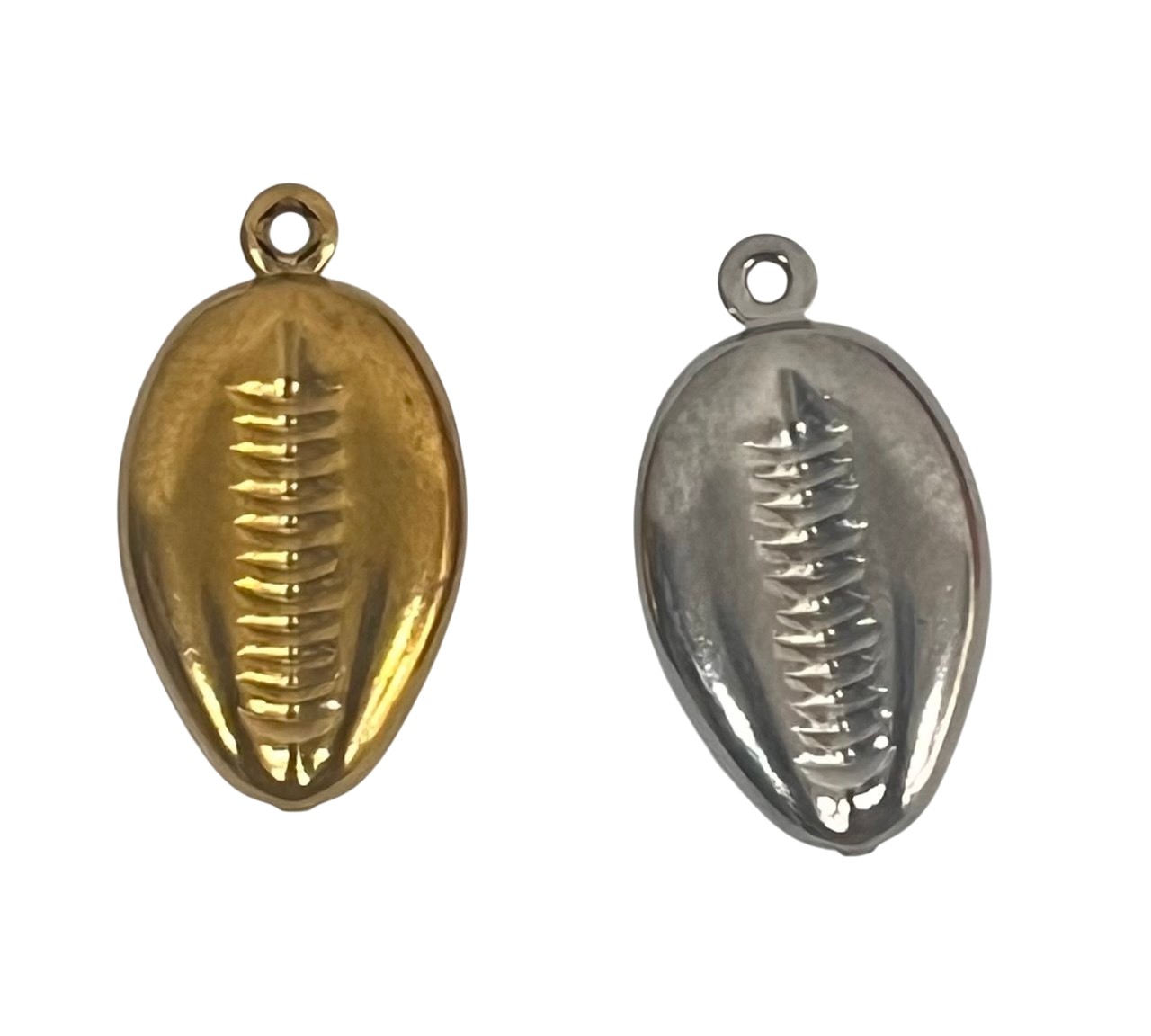 Ciondolo a forma di Conchiglia 10x18 mm., in Acciaio