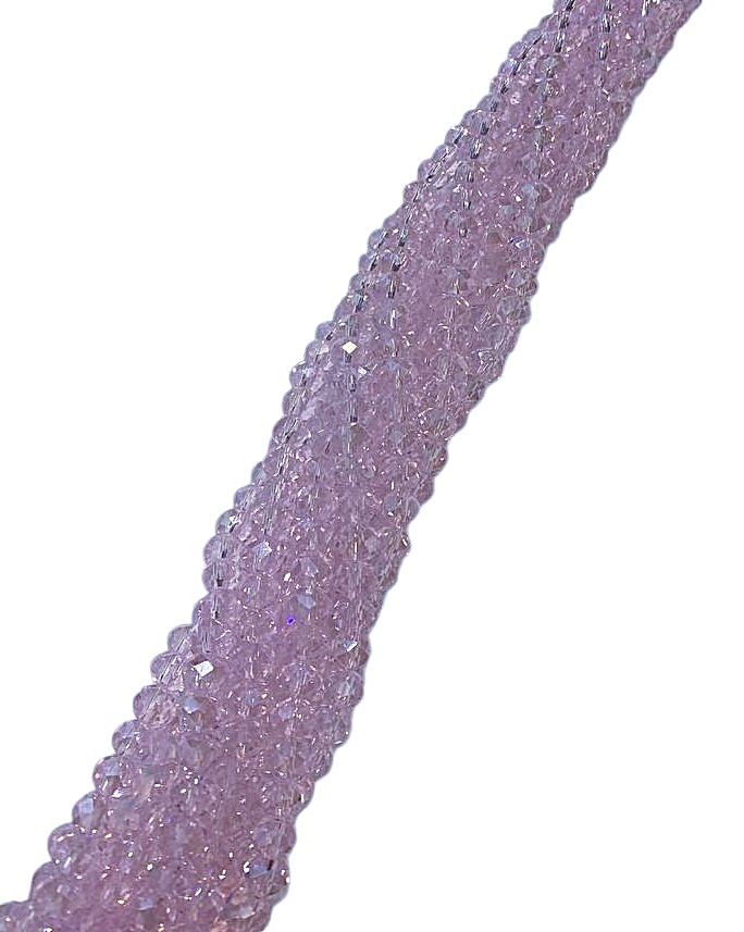 Filo di Cipollotti in Cristallo, 6x4 mm, colore ROSA TRASPARENTE LISTRATO
